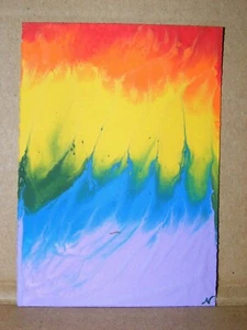 ACEO Original Art Trading Card Acrylic Abstract Painting by NuoVo (#31) - Picture 1 of 2