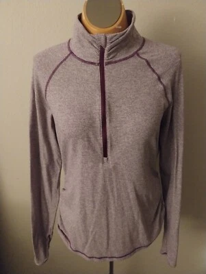 Lucy Athletic 1/2 Zip Purple White Striped Pullover Long Sleeve Size? - Image 1 of 4