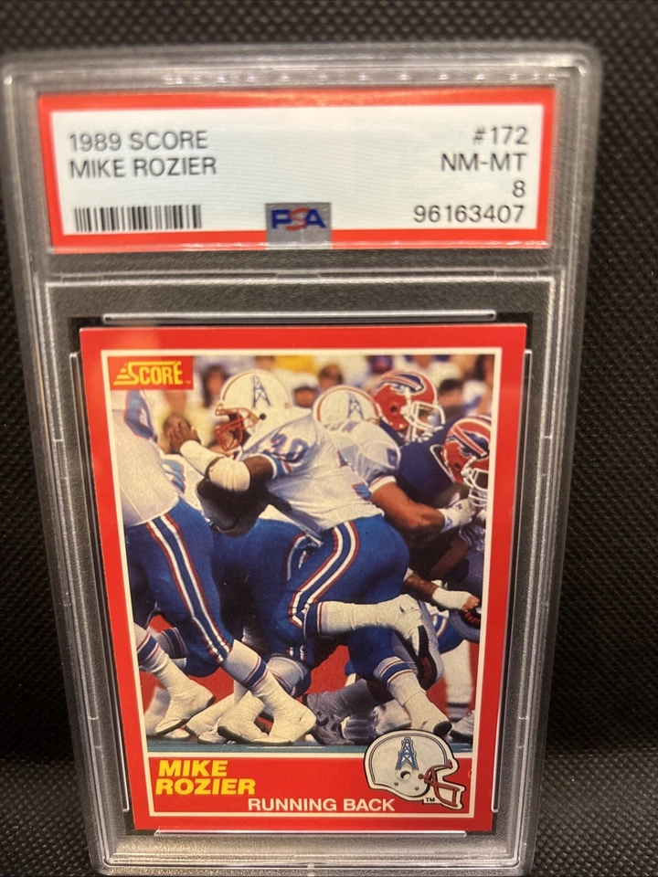 🔥1989 Score #172 Mike Rozier PSA 8 Near MINT NFL Houston Oilers Nebraska U - Image 1 of 2