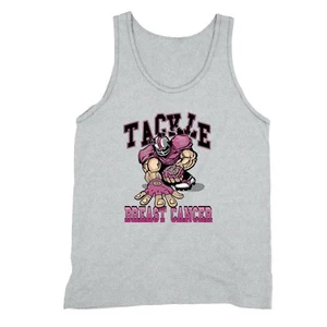 Tackle Football Tanktop Breast Cancer awareness PINK Ribbon survivor support - Picture 1 of 1