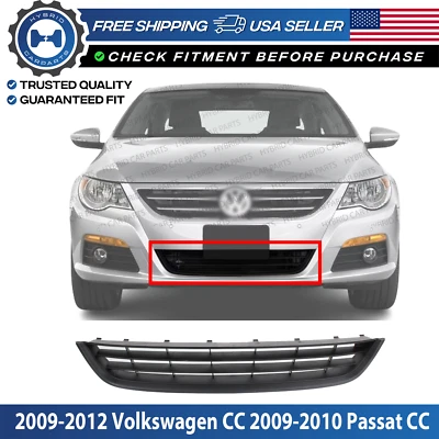 New Front Bumper Grille Plastic For 2009-2012 Volkswagen CC 2009-2010 Passat CC - Image 1 of 4