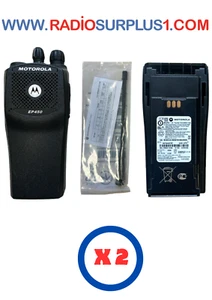 2 x Motorola EP450 UHF Radio LAH65QDC9AA2AN, PMAE4016 Antenna, NNTN4497 Battery - Picture 1 of 4