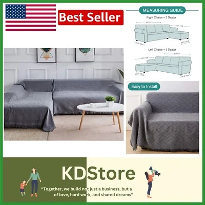 Elegantes fundas de sofá gris oscuro de 2 piezas - Elegante protección para secciones Foto 1 de 4