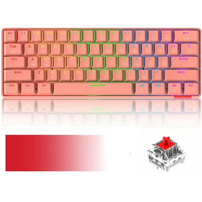 60% Wireless Bluetooth Mechanical Gaming Keyboard Type-C Rechargeable - Image 1 of 4