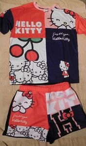 SET Camicia e Pantaloncini Just Hype Hello Kitty Taglia 6 -NUOVI SENZA ETICHETTE Ricamati 2022 Sanrio - Foto 1 di 23