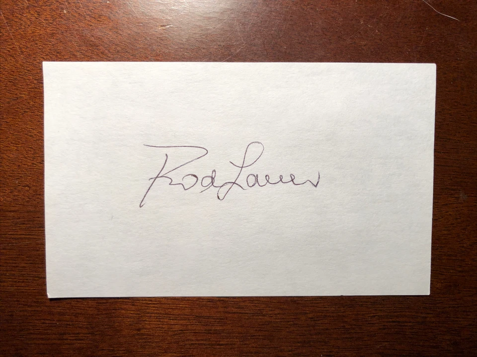 ROD LAVER—Tennis HOF—Signed 3X5 Index Card - Image 1 of 1