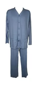 ALPINA interlock winter men's pajamas open front with buttons and pockets item A - Bild 1 von 5