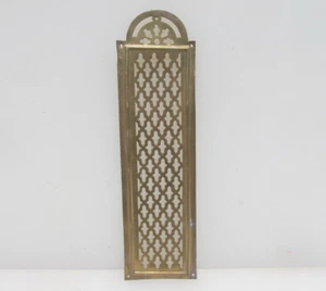 Victorian Brass Pierced Finger Plate Push Door Handle French Antique Old Vintage - Picture 1 of 24