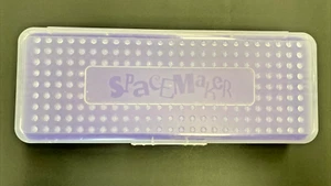 Vintage Spacemaker Long Pencil Case 13" Ruler Storage Box Purple/Clear 13x5x2.5" - Picture 1 of 9