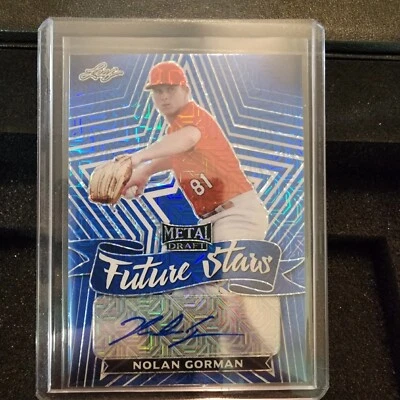 2021 Leaf Metal Future Stars Draft NOLAN GORMAN 3/10 AUTO Autograph Rookie card - Image 1 of 2