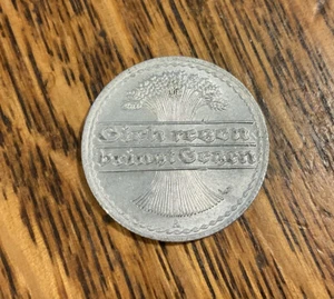 Germany Weimar Republic 50 Pfennig 1921 A KM# 27 - Free Shipping - Picture 1 of 2