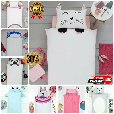 Kids Duvet Cover Set Animal Shape Reversible Bedding Quilt & Pillow cases Single - Image 1 of 4