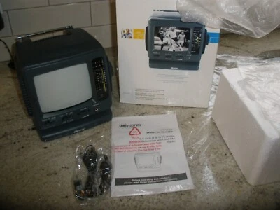 Memorex MT0550 Portable Mini Television 5.5" AM/FM Radio Black & White NIB - Image 1 of 4