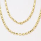 Men's Gold Plated .925 Sterling Silver Diamond Cut Moon Bead Chain (6 Mm)