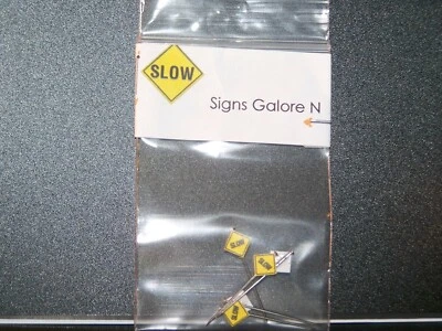 "New" Model Train Street signs "Slow" N scale Layout Details - Image 1 of 3