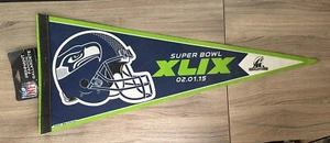 Seattle Seahawks Super Bowl 49 XLIX NFC Champions Felt NFL Pennant Flag Man Cave - Picture 1 of 7