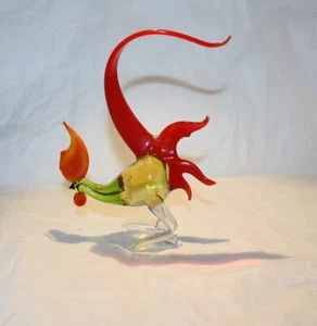 Hand Blown Glass Art Glass Rooster Figurine #13 - Picture 1 of 2