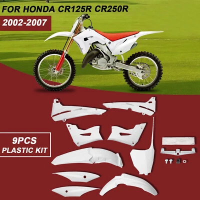 Restyle Plastic Kit Fairing Bodywork Set For Honda CR125R CR250R 02-07 White ABS - Image 1 of 4