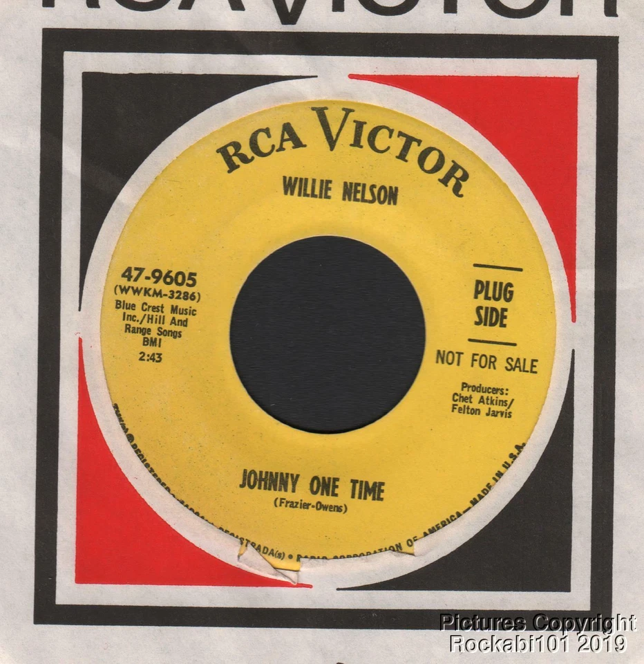 1968 Willie Nelson Country M- DJ 45 (Johnny One Time / She's Still Gone) - Image 1 of 1