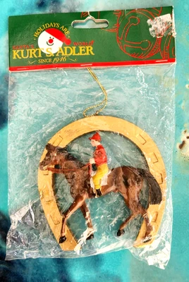 Vintage Kurt Adler Derby Race Horse and Jockey Ornament NIP - Image 1 of 4