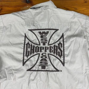 Jesse James Work Wear Herren XL hellbraun West Coast Choppers MC Club Patches Shirt - Bild 1 von 13