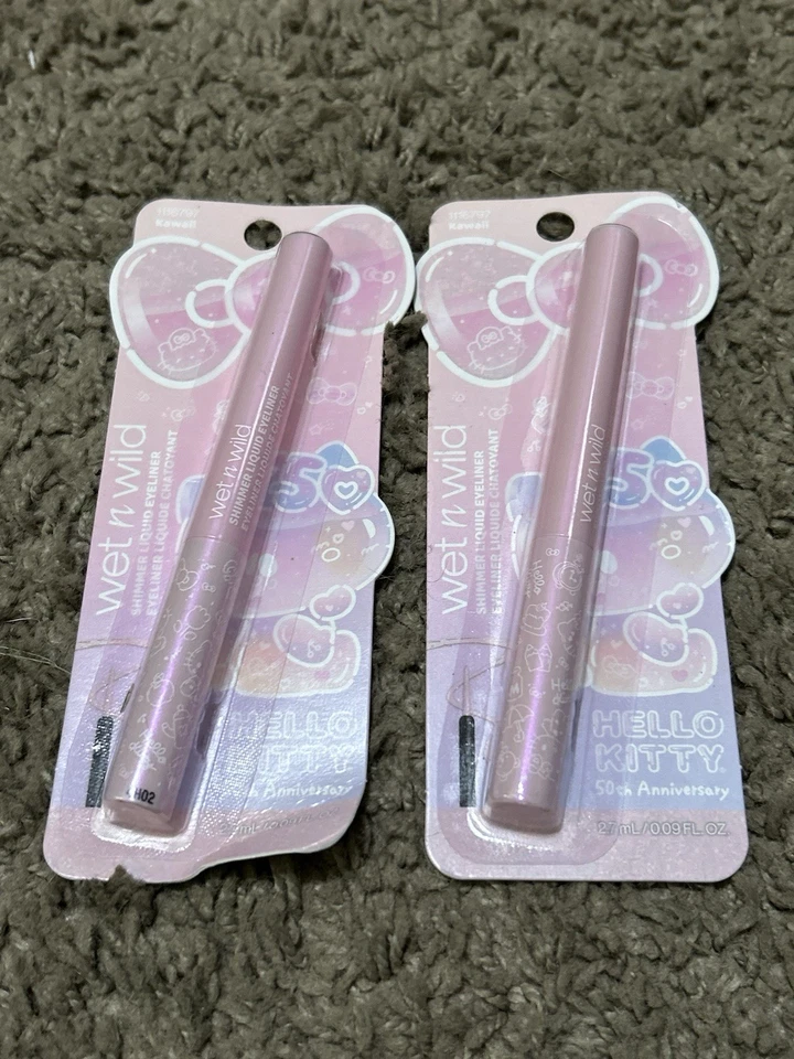 2X Delineador de ojos Hello Kitty 50 aniversario Wet N Wild Shimmer - Kawaii 116797- Foto 1 de 2