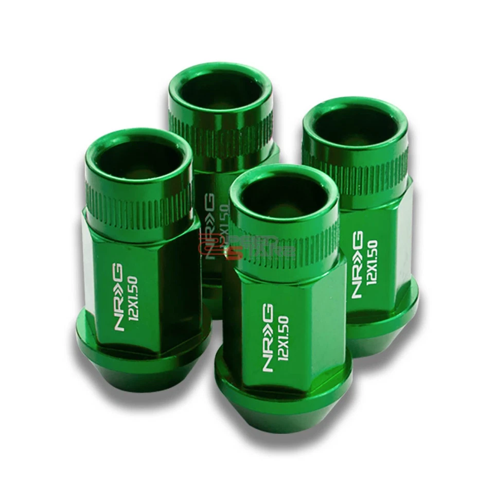 4PC NRG M12 X 1.5 TUNNER ALUMINUM LUGNUT/WHEEL LOCK FOR MIT CHRYSLER GREEN - Изображение 1 из 1