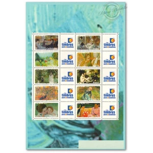 FEUILLE F3866A TIMBRES "LES IMPRESSIONNISTES" AVEC VIGNETTE TIMBRES PERSONNALISE - Picture 1 of 3