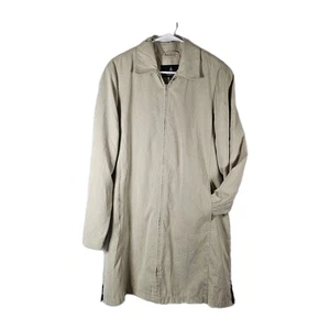 London Fog Womens Large Zip Front Jacket Coat Beige Lined Soft, Pockets EUC  - Picture 1 of 11