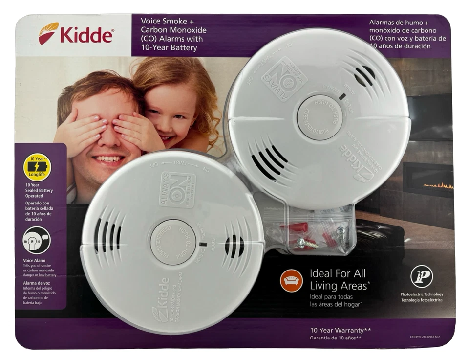  Kidde P3010CU-Voice Smoke Carbon Monoxide (CO) Alarm 10-Years Battery