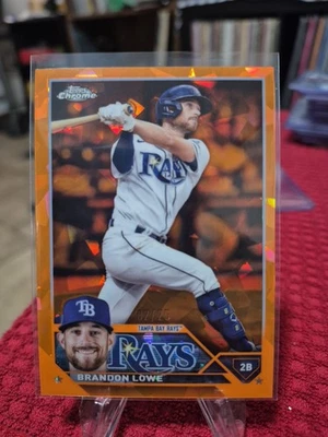 2023 Topps Chrome Sapphire Edition Brandon Lowe Orange 02/25 Tampa Bay Rays  - Image 1 of 2