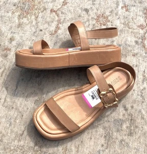 Zapato sandalia Schutz para mujer de cuero marrón ondulado con correa al tobillo talla 8,5 - Imagen 1 de 3