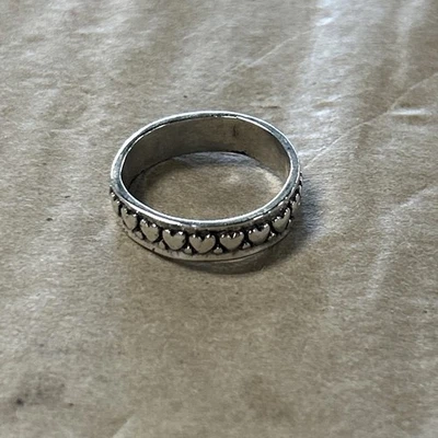 James Avery Eternity Hearts Band Ring Sterling Silver Sz 7.5 Rare Retired - Image 1 of 4