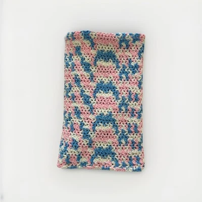 Hand Crocheted Baby Blanket ~ Pink, Blue & White ~ 41” X 44” - Image 1 of 4