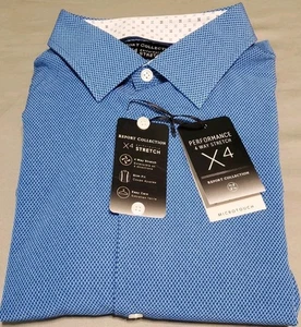 Report Collection X4 Mens Premium Performance Shirt XL 17.5 34/35 Slim Fit Blue - Picture 1 of 18
