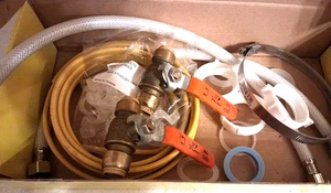 (2) SharkBite 1/2" 200 PSI Ball Valve On/Off w/Accessories Wire ~ Clamp ~ Hoses - Picture 1 of 12