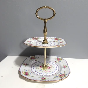 Royal Albert Petit Point 2 Tiered Serving Tray - Picture 1 of 8