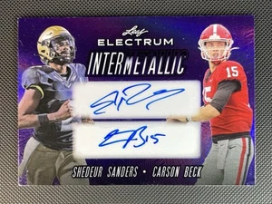 Shedeur Sanders & Carson Beck RC Autos #’d /7. 2024 Leaf Electrum SSP. NFL QBs - Picture 1 of 7