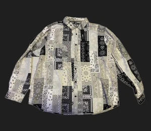 Fashionova Woven Paisley Button Up Shirt Men's 3XL - Picture 1 of 6