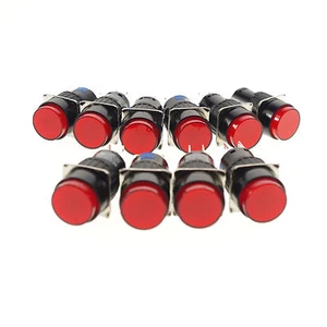 10pcs 5A 6 Pins Red 2NO 2NC Contact 16mm Hole Momentary Push Button Switch - Picture 1 of 5