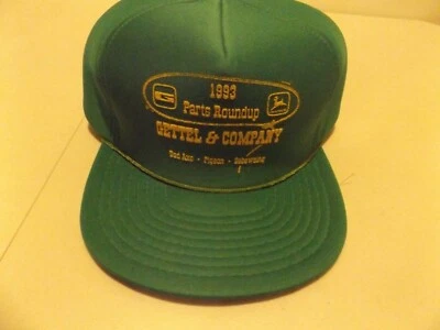 JOHN DEERE "1993  Parts Roundup" GETTEL & COMPANY.  Cap Adjustable Strap Back - Image 1 of 4