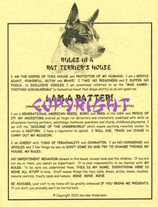 Rules In A Rat Terrier's House - Picture 1 of 1