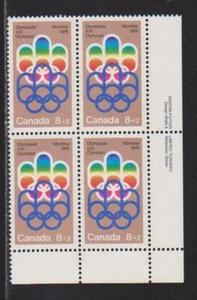 1974 Canada SC# B1 LR - Olympic Symbols "COJO" Plate Block M-NH Lot # BB d - Picture 1 of 1