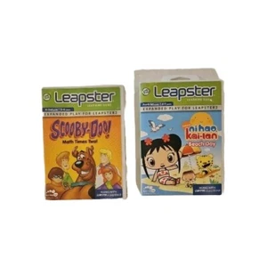 Lot of 2 Leap Frog Leapster Learning Games Scooby-Doo Math & Nihal Kai-lan - Picture 1 of 3