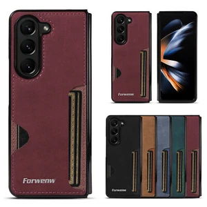 Für Samsung Galaxy Z Fold 6/5/4/3 PU Leder Stoßfest Cover Kartenfächer Hülle  - Bild 1 von 44