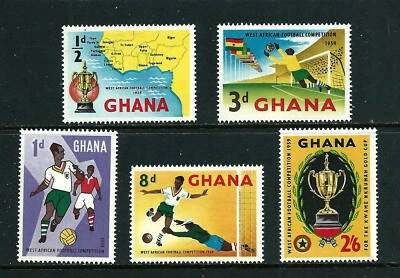 😎 Ghana - Conjunto completo de competición de fútbol de África Occidental 1959 - Sellos MH Foto 1 de 2