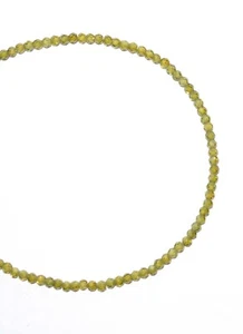 Green Peridot Gemstone 3mm Round Beads 925 Fine Silver 10" Strand Bracelet DF-88 - Picture 1 of 7