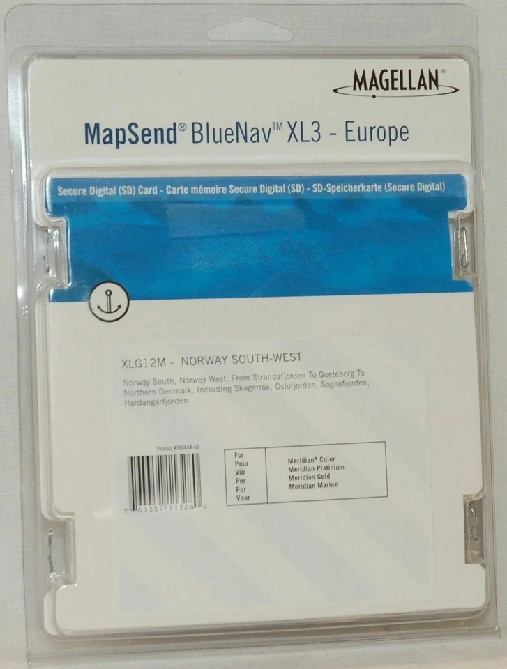 NEW Magellan MapSend BlueNav Europe Maps XL3 Norway SOUTH-WEST SD Card Meridian - Image 1 of 1