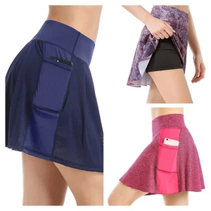 EAST HONG Women's Pocket Tennis Skirts Lightweight Golf Skirts with Inner Shorts - Picture 1 of 26