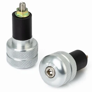 Bar Ends  Weights Round Universal motorcycle motorbike scooter  Quad 17mm Chrome - Foto 1 di 1